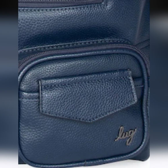 Lug Zipliner NWOT Stylish Navy Vegan Shoulder Bag - Picture 2 of 8